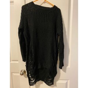 Black Distressed Sweater
